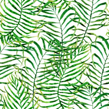 Tropikal seamless modeli. Sulu boya karışık palm
