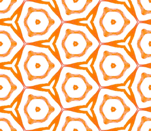 Oranje medaillon naadloze patroon. Hand getrokken Const — Stockfoto