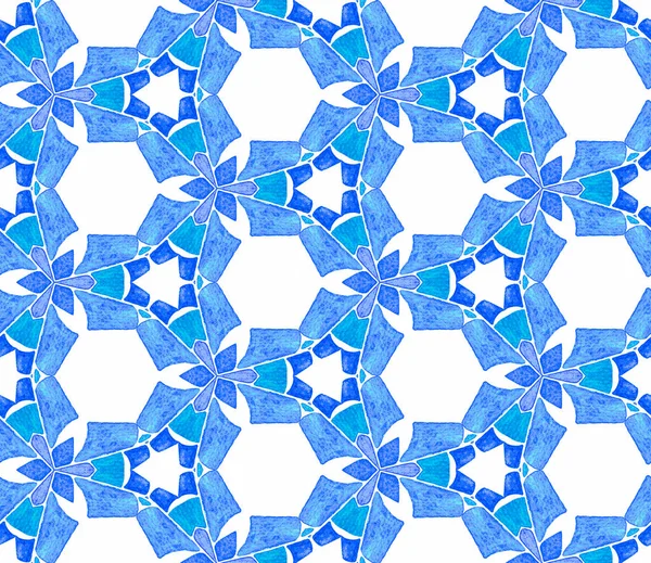 Turkuaz mavivintage kaleydoskop dikişsiz patte