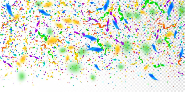 Streamers en confetti. Kleurrijke klatergoud en folie r — Stockvector