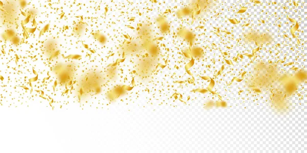 Σερπαντίνες και κομφετί. Χρυσό πούλιες και φύλλο αλουμινίου ribbo — Διανυσματικό Αρχείο