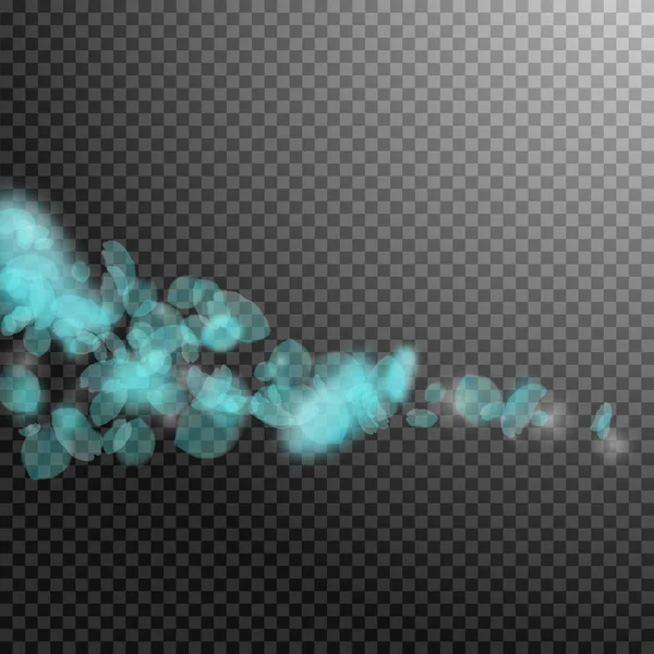 Pétales de fleurs turquoise tombant . — Image vectorielle