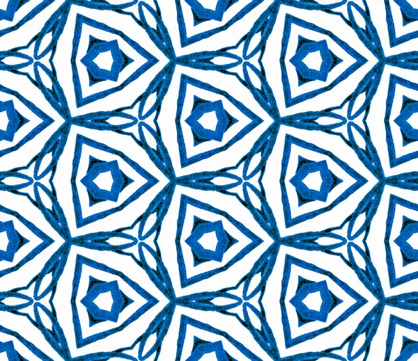 Patrón azul sin costuras de verano. Watercolo dibujado a mano — Foto de Stock