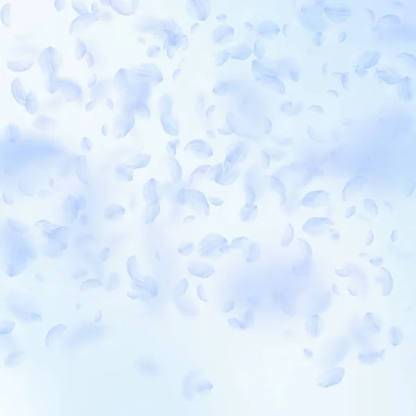 Pétales de fleurs bleu clair tombant. Merveilleux r — Image vectorielle