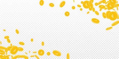 Avrupa Birliği Euro sikkeleri düşüyor. Dağıtılmış yüzer