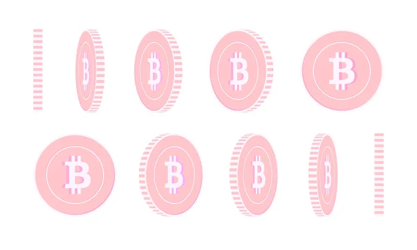 Bitcoin, waluta internetowa zestaw monet obrotowych, ani — Wektor stockowy