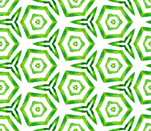 緑の万華鏡シームレスパターン。手描きのワ — ストック写真