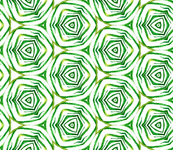 Zielony tropikalny wzór bez szwu. Ręcznie rysowane waterc — Zdjęcie stockowe