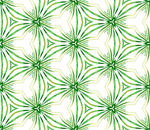 緑の熱帯シームレスパターン。手描きの水 — ストック写真