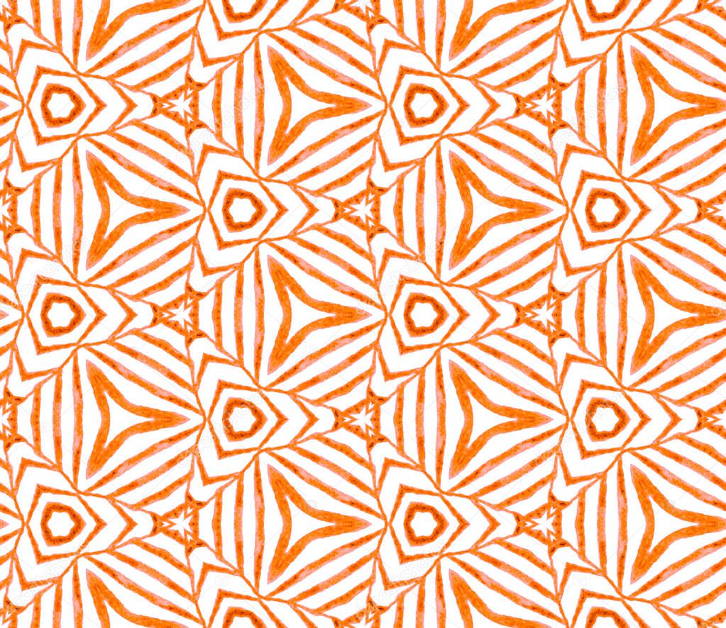 Orange handdrawn seamless pattern. Hand drawn wate