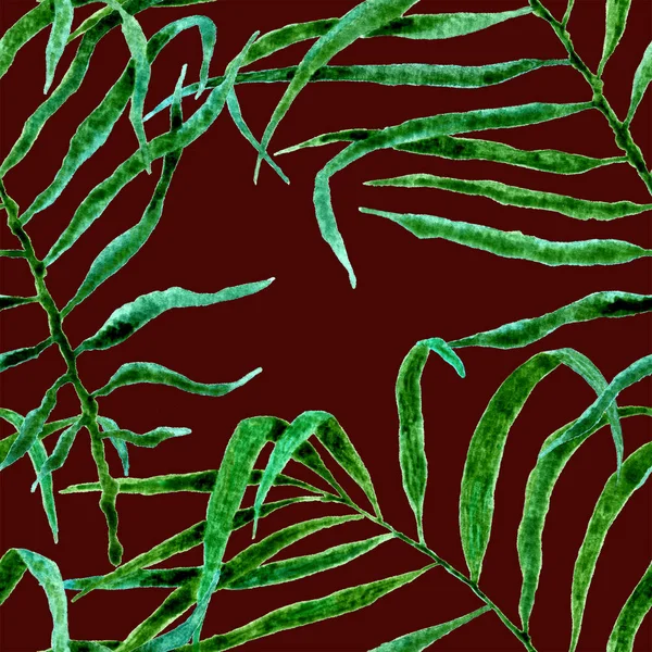 Tropikalny wzór. Akwarela, kołyszących się palm — Zdjęcie stockowe