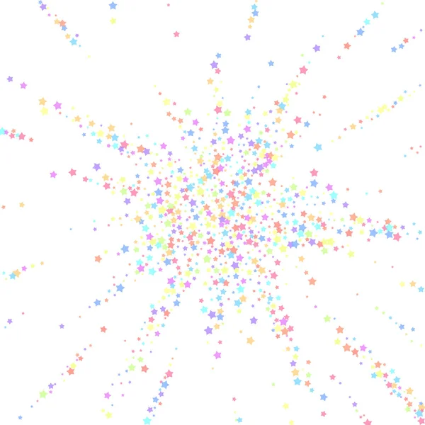 Festlig konfetti. Feststjärnor. Färgglad stjärna — Stock vektor