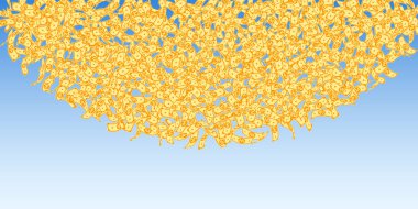Korece notlar düşüyor. Mavi üzerine küçük WON faturaları 