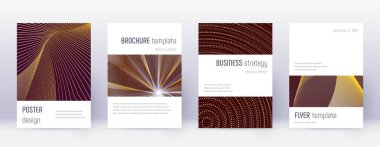 Minimalist broşür tasarım şablonu seti. Altın karın