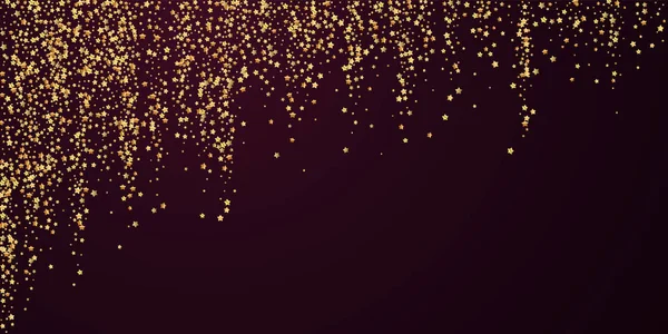 Estrelas de ouro luxo espumante confete. Dispersão de sm — Vetor de Stock