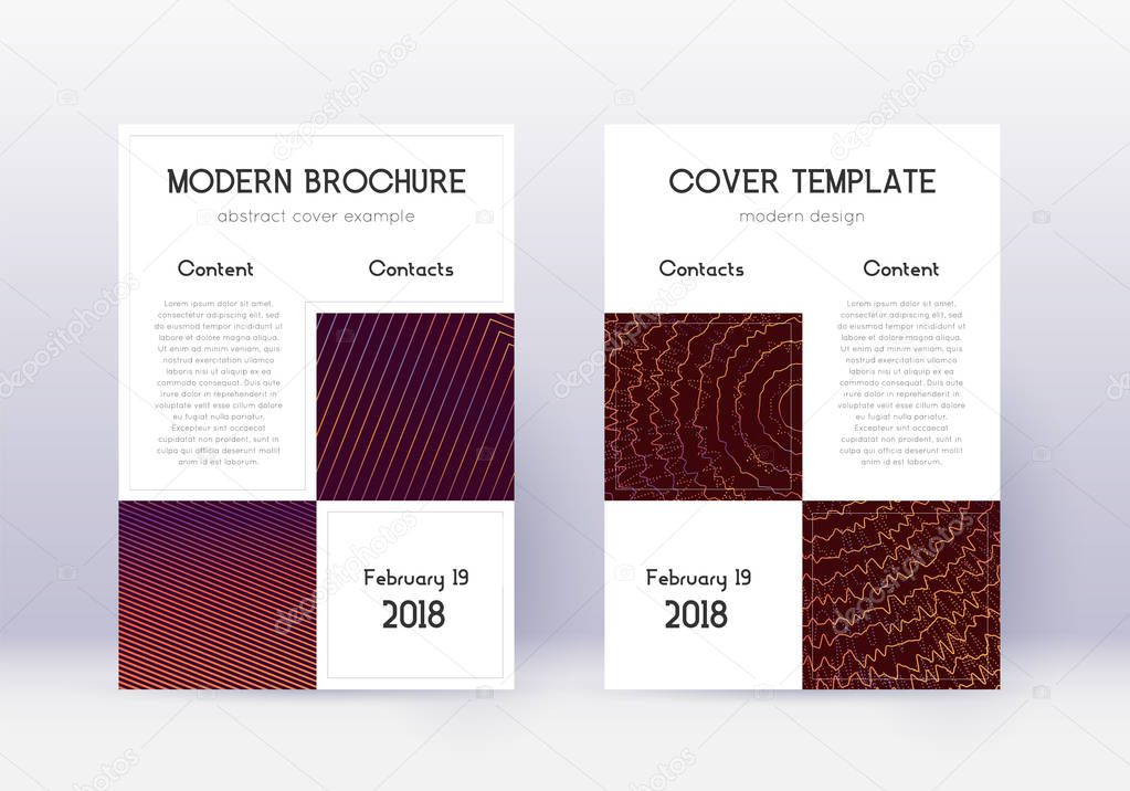 Business cover design template set. Orange abstrac