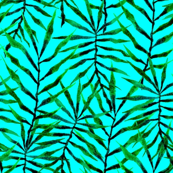 熱帯のシームレスなパターン。水彩のとげのあるヤシ — ストック写真