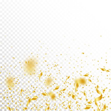 Flama ve konfeti. Altın gelin teli ve folyo ribbo