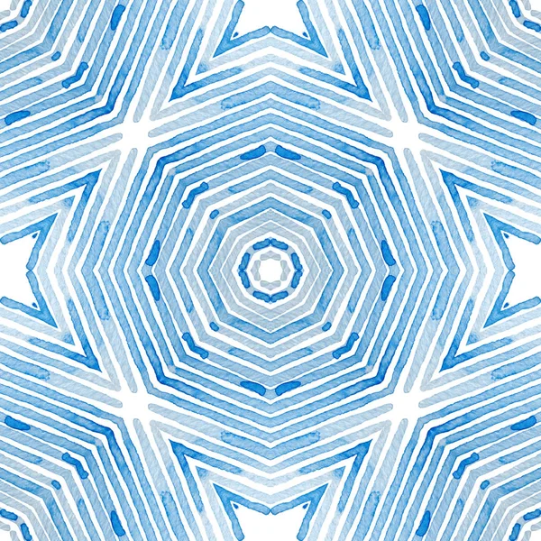 Acuarela geométrica azul. Curioso inconsútil Patter — Foto de Stock