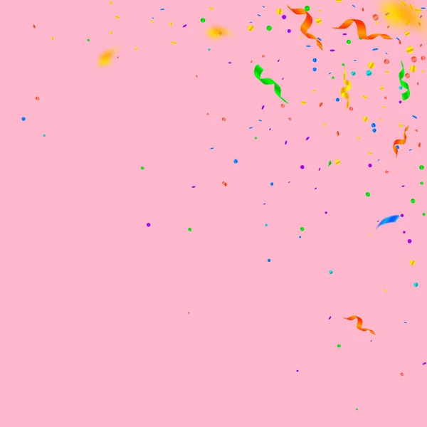 Streamers et confettis. tinsel coloré et feuille r — Image vectorielle