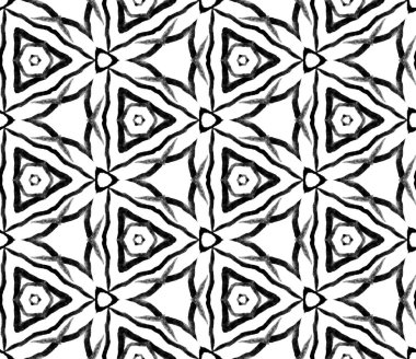 Siyah ve beyaz yaz sorunsuz desen. El çizimi