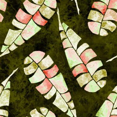 Tropikal seamless modeli. Suluboya saf palm l