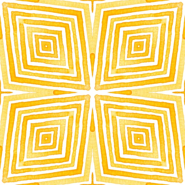オレンジ幾何学的水彩画。繊細なシームレスパット — ストック写真
