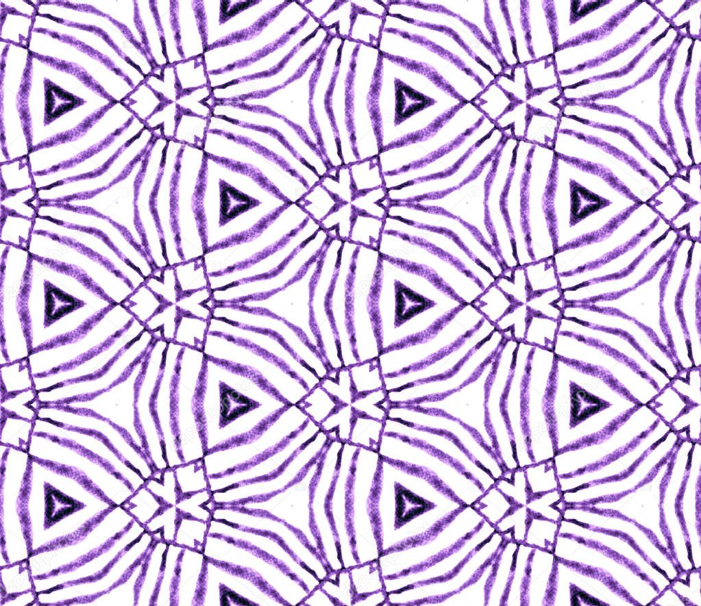 Purple handdrawn seamless pattern. Hand drawn wate