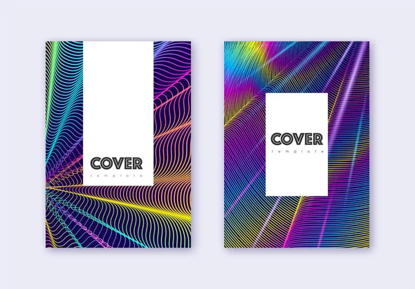 Hipster-Cover-Design-Vorlagen-Set. Regenbogenabstrakt — Stockvektor