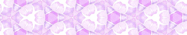 Фіолетовий фіолетовий вінтажний калейдоскоп Безшовний бордюр — стокове фото