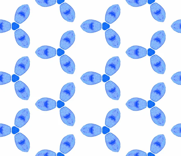 Blue Blue retro sömlösa mönster. Handdraget vatten — Stockfoto