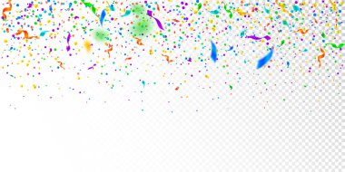 Flama ve konfeti. Renkli tinsel ve folyo r