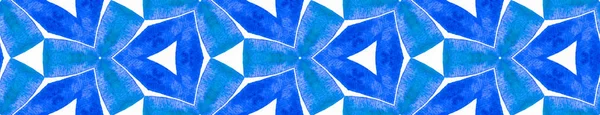 Turquesa azul vintage sem costura Border Scroll. Geo — Fotografia de Stock