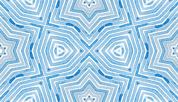 Синий геометрический акварель. Curious Seamless Patter — стоковое фото