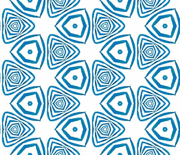 青い熱帯のシームレスなパターン。手描きのウォーターコ — ストック写真