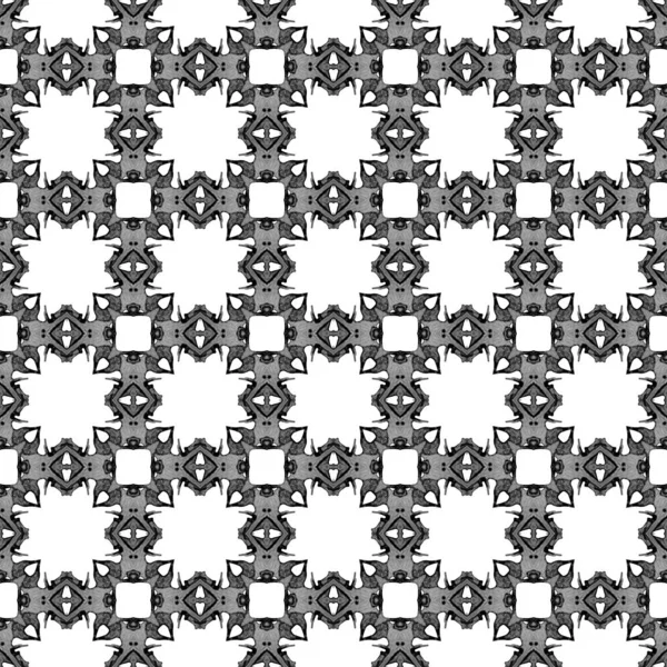 Schwarz-weißes geometrisches nahtloses Muster. Hand d — Stockfoto