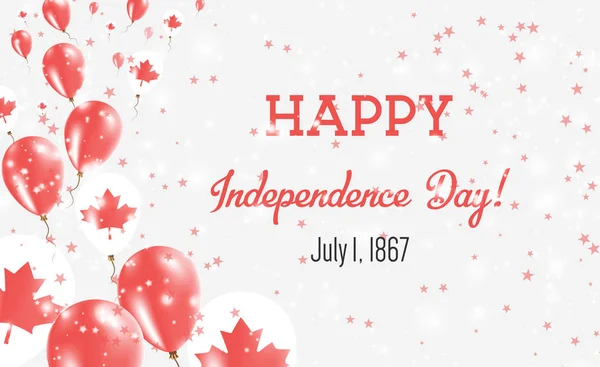 Canada Independence Day Greeting Card. Flying Balloons in Canada National Colors. Happy Independence Day Canada Vector Illustration. — Stock Vector