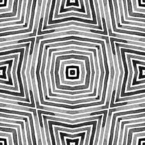 Acuarela geométrica en blanco y negro. Cool Seamles —  Fotos de Stock