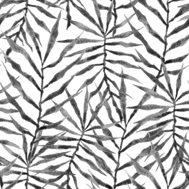 Tropikal seamless modeli. Suluboya dikenli palm 