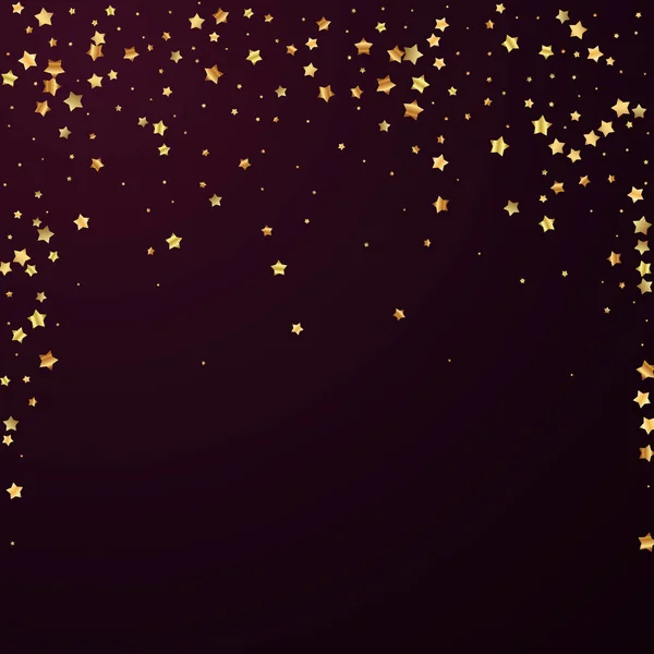 Oro stelle casuale lusso frizzante coriandoli. Sparpagliati — Vettoriale Stock