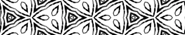 Чорно-біла мальована Безшовна прикордонна прокрутка . — стокове фото