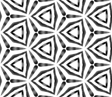 Siyah ve beyaz kaleydoskop dikişsiz desen. Han