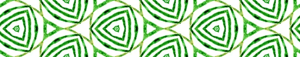 緑色のハンドドローイングシームレスボーダースクロール。ジオメトリック — ストック写真