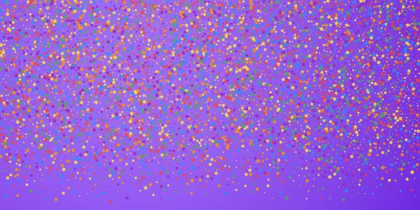 Festlig konfetti. Feststjärnor. Regnbågsljus — Stock vektor