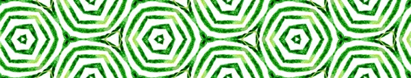 Zielone ręcznie rysowane bezszwowe przewijanie obramowania. Geometryczne — Zdjęcie stockowe