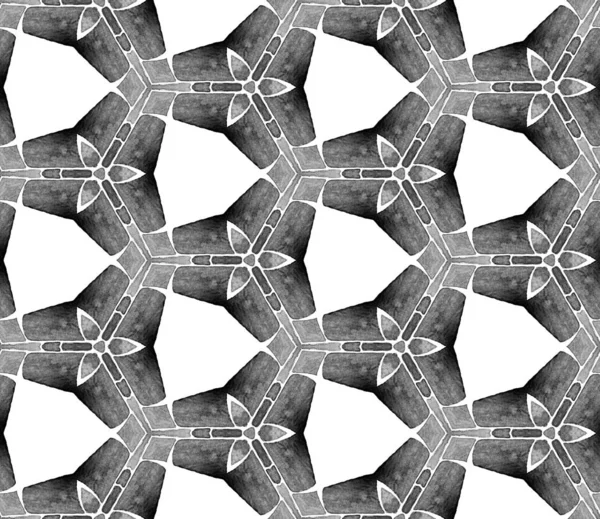 Grey black and white vintage kaleidoscope seamless — Stock Photo, Image