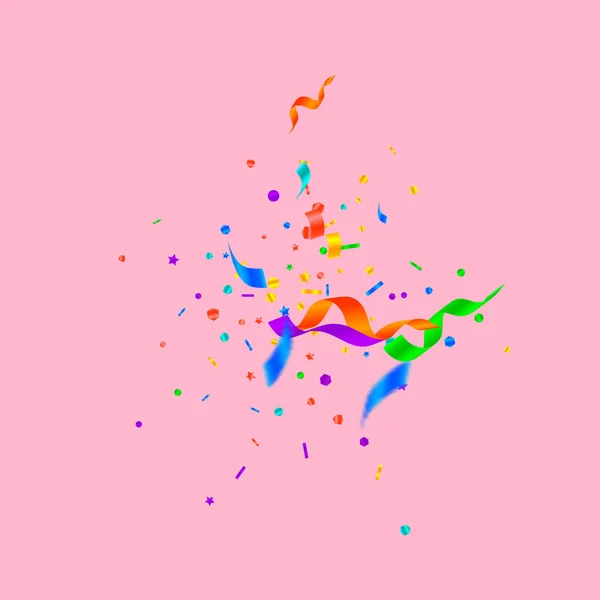 Streamers et confettis. Festive tinsel and foil ri — Image vectorielle