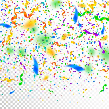 Flama ve konfeti. Renkli tinsel ve folyo r