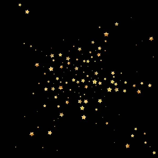 Guldstjärnor slumpmässigt lyx mousserande konfetti. Skatt — Stock vektor