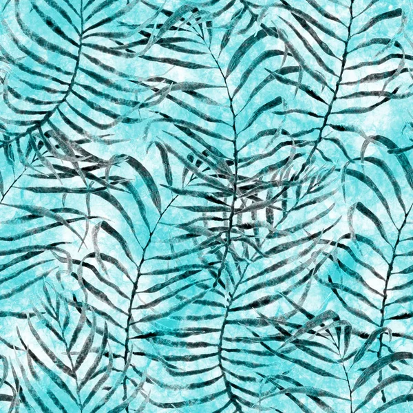 Tropická vzor bezešvé. Akvarelu zamotaný palm — Stock fotografie